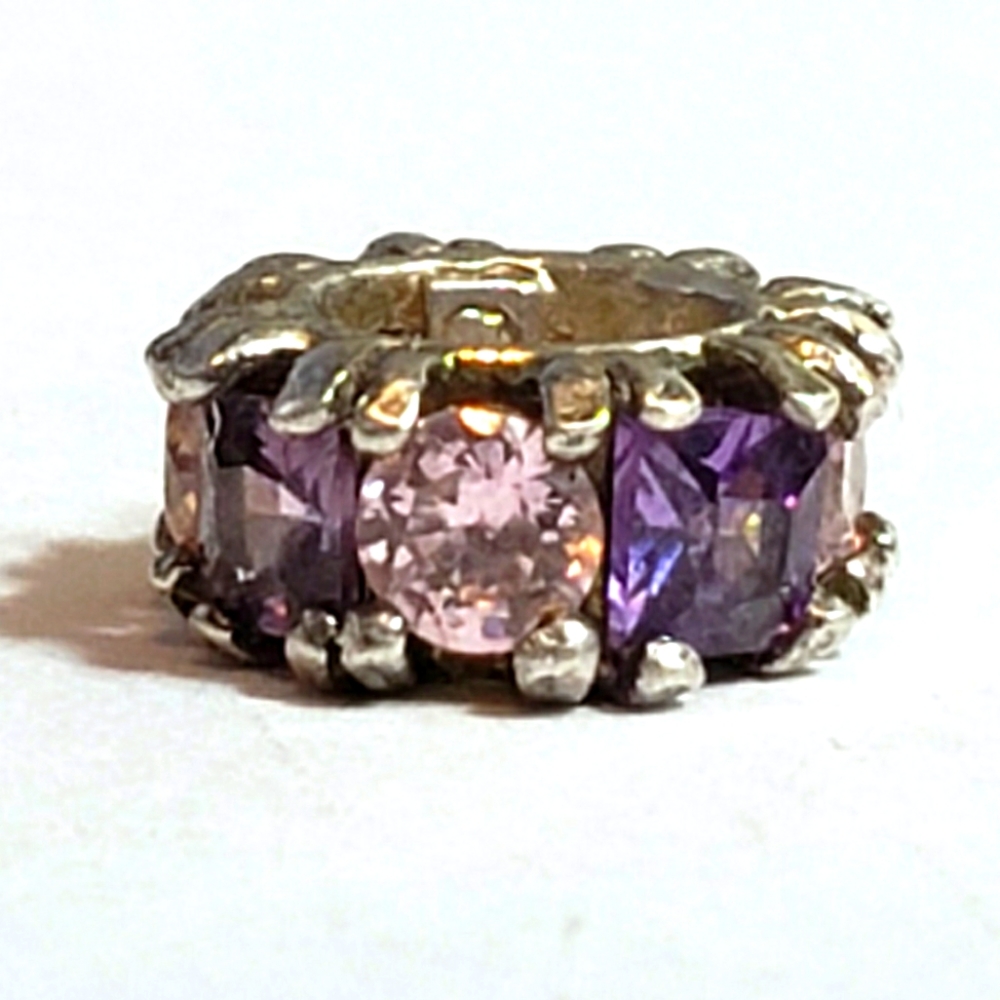 Persona 925 Sterling Silver Charm Purple & Pink Accent Stones